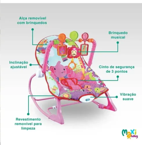 Cadeira De Descanso Elétrica Musical Maxi Baby Até 18kg