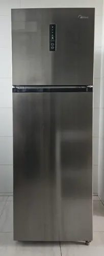 Geladeira Duplex Midea 347L Inox 220V