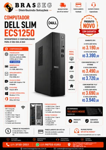 ? Dell Slim ECS1250 | Core i5 14a Geração | 16GB | SSD NVMe 512GB