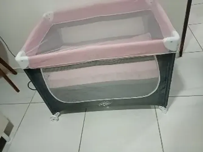 Berço Portátil Desmontável Baby Style Confort Rosa