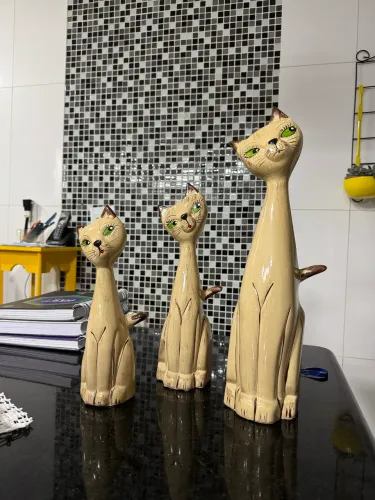 Decoração conjunto 3 gatos