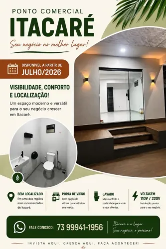 Aluga-se ponto comercial em itacaré.