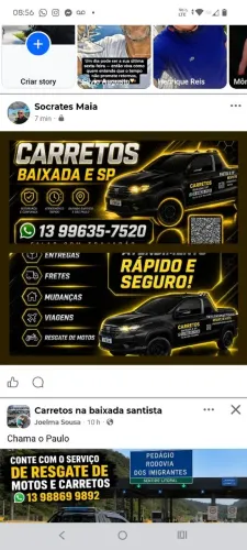 Carretos, fretes ,peguenas mudanças,viagens, resgate de motos Praia grande e região