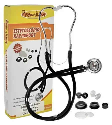 Estetoscópio rappaport Preto Premium