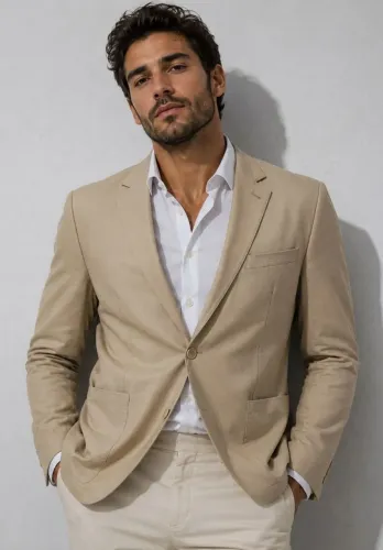 Blazer Slim Bege N° 52, bonito, elegante, bem confortável, design moderno. 