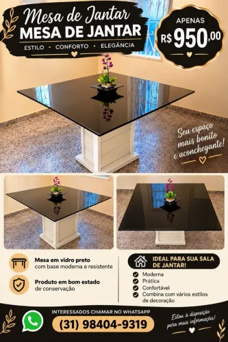 Mesa para 8 cadeiras.