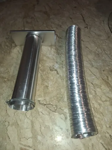 kit para aquecedor com o T chapeu, tubo corrugado e braçadeira 60 mm