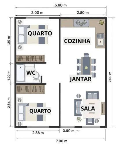 Planta Baixa para Casa e Comércio - Engenheiro