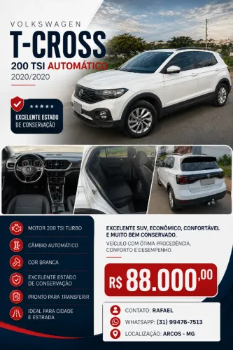 Volkswagen T-Cross 1.0 TSI Flex 12V 5P Aut. 2020