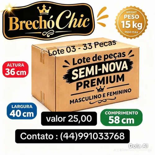 ? Lote 03 ? 30 Peças Semi-Novas Premium ? Brechó Chic