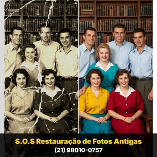 Recupere memorias da biblioteca: restauracao de fotos antigas com amigos