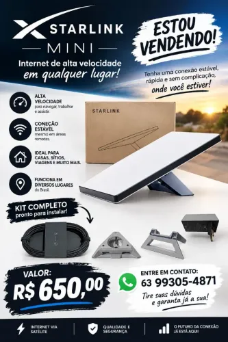 Vende-se starlink mini nova motivo da venda porque comprei duas ai vou vender uma
