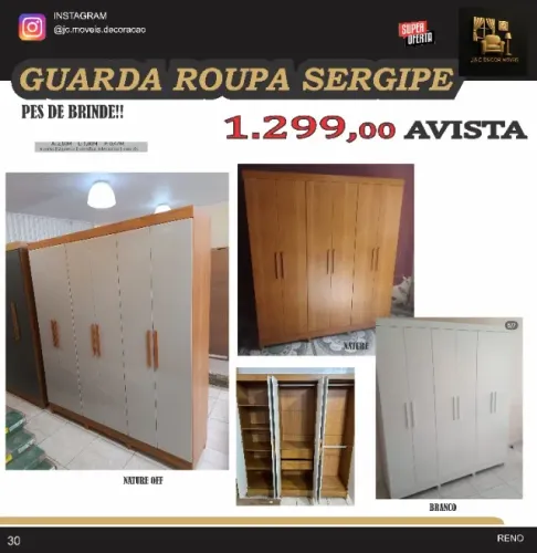 GUARDA ROUPA 6 PORTAS SERGIPE