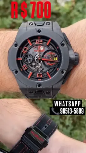 Relógio HUBLOT FERRARI ALL BLACK MULTIFUNCIONAL- ENTREGAMOS 