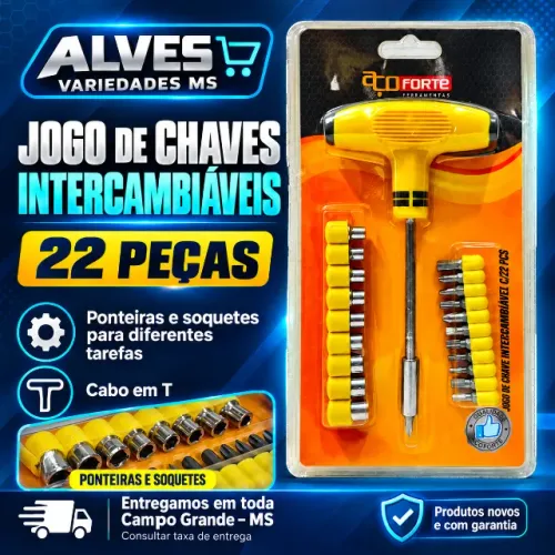 Jogo de chave 22pcs intercambiáveis