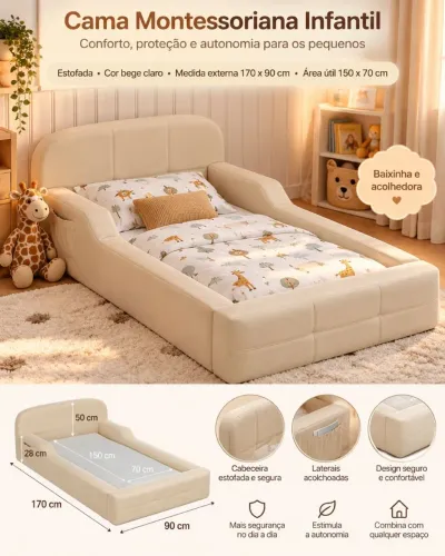 Cama Infantil + colchão / Cama Montessoriana