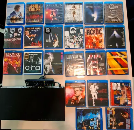 Vendo aparelho DVD Blu-Ray Sony com 23 Blu-Rays de música 