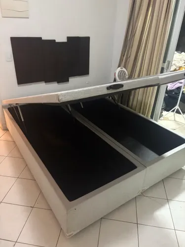 Cama box queen baú madeira maciça