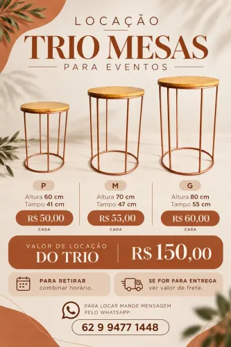 Locação mesas de bolo