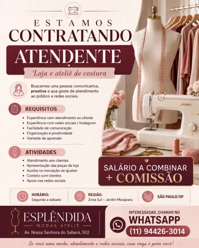 Vaga Atendente de Loja