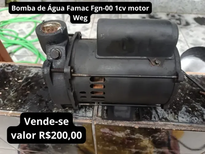 Bomba de Água Famac Fgn-00 1cv motor Weg