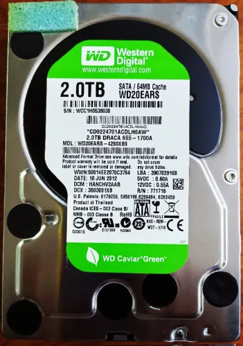 Hd Desktop Western Digital 2 TB WD Caviar Green Usado Perfeito 2tb veja telas