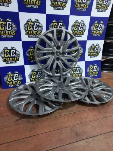 Jogo de calota Fiat Argo e Cronos aro 15 grafite original usada em bom estado. Enviamos