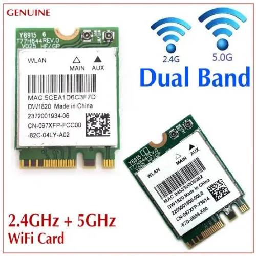Placa WiFi e Bluetooth Dell DW1820