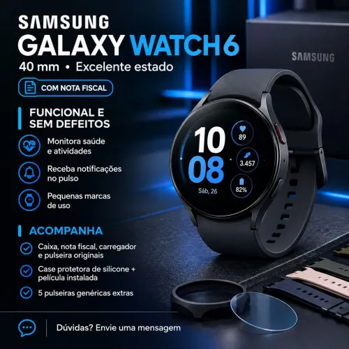 Galaxy Watch 6 40mm usado excelente estado com NF