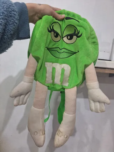 Mochila de pelúcia colecionável M&Ms MM antiga