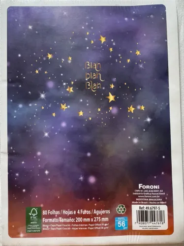 Folhas caderno fichário
