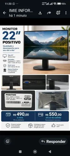 Monitor C/ DISPLAYPORT + HDMI + VGA