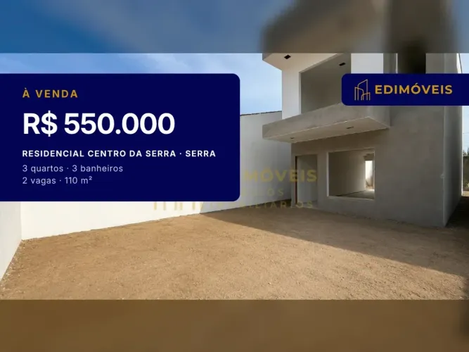 Linda Casa Duplex no Residencial Centro da Serra com Quintal Privativo
