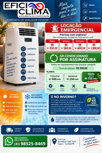 Aluguel de ar condicionado portátil 