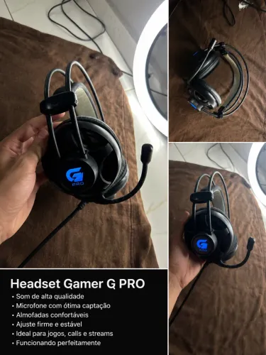 Headset Gamer Com Fio Fortrek PRO H2, LED Azul, Preto