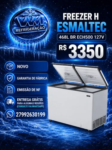 FREEZER HORIZONTAL ESMALTEC 468L BR ECH500 - NOVO
