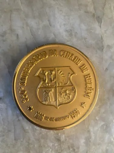 Medalha comemorativa numismática do 350º aniversário de Belém (1616-1966).