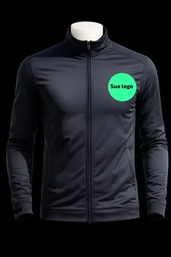 Casaco Fitness Preto liso - Dry Premium (Personalizado)
