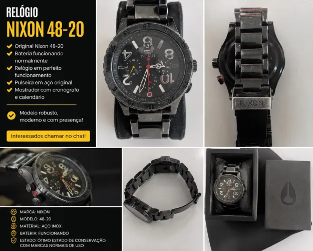 Nixon 48-20 Original Preto | Funcionando | Bateria Nova