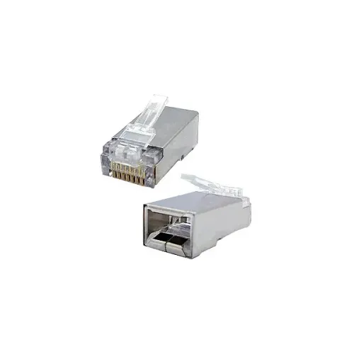 Conector RJ45 Cat6 Cat6e Blindado Metalico Banhado a Ouro - Par com 2 Unidades