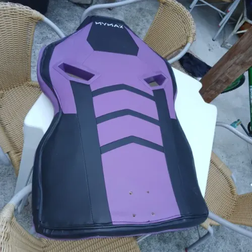 encosto da cadeira gamer mymax mx 9 lilas e preto nova