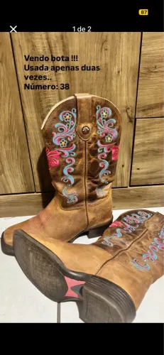 Bota country couro feminina