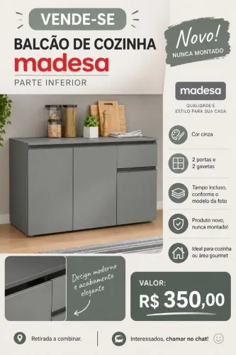 Balcão Madesa cinza