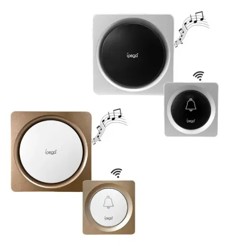 Campainha Sem Fio Longo Alcance 38 Tipos De Toques Wireless - Cinza