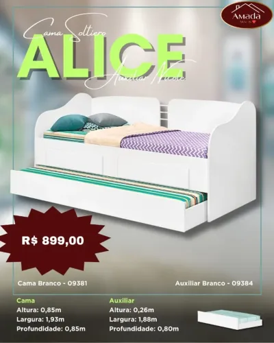Cama de Solteiro Alice