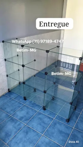 balcao de vidro modulado 120x100x30