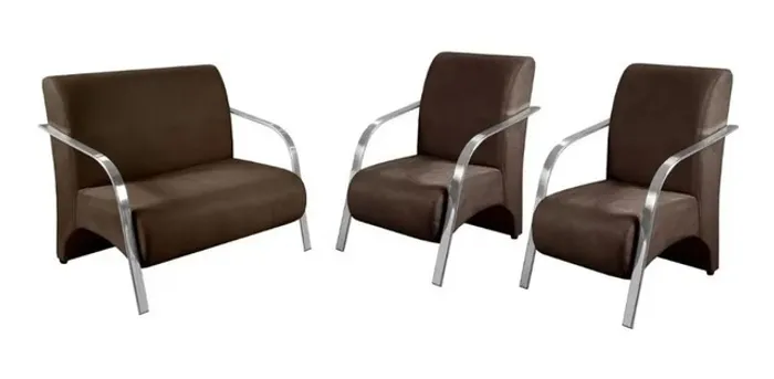 Poltronas Conjunto Veneza Marrom Até 12x - Frete Grátis