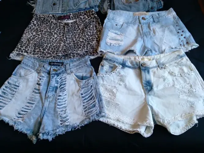 LOTE DE SHORTS JEANS FEMININO T/ 40 E 42