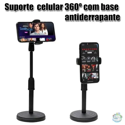 Suporte celular 360 com base antiderrapante