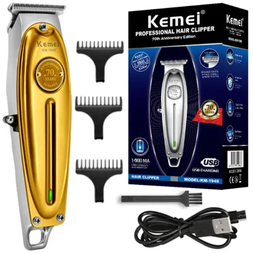 Máquina Kemei-Profissional corte cabelo e barba e acabamento